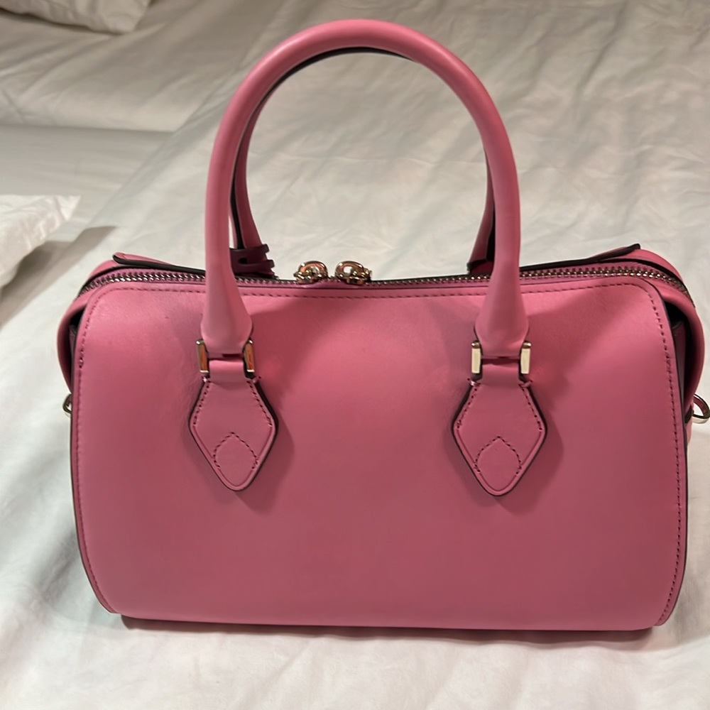 kate spade Hot Pink Satchel Crossbody with Dark Red Tag - Picture 4 of 11